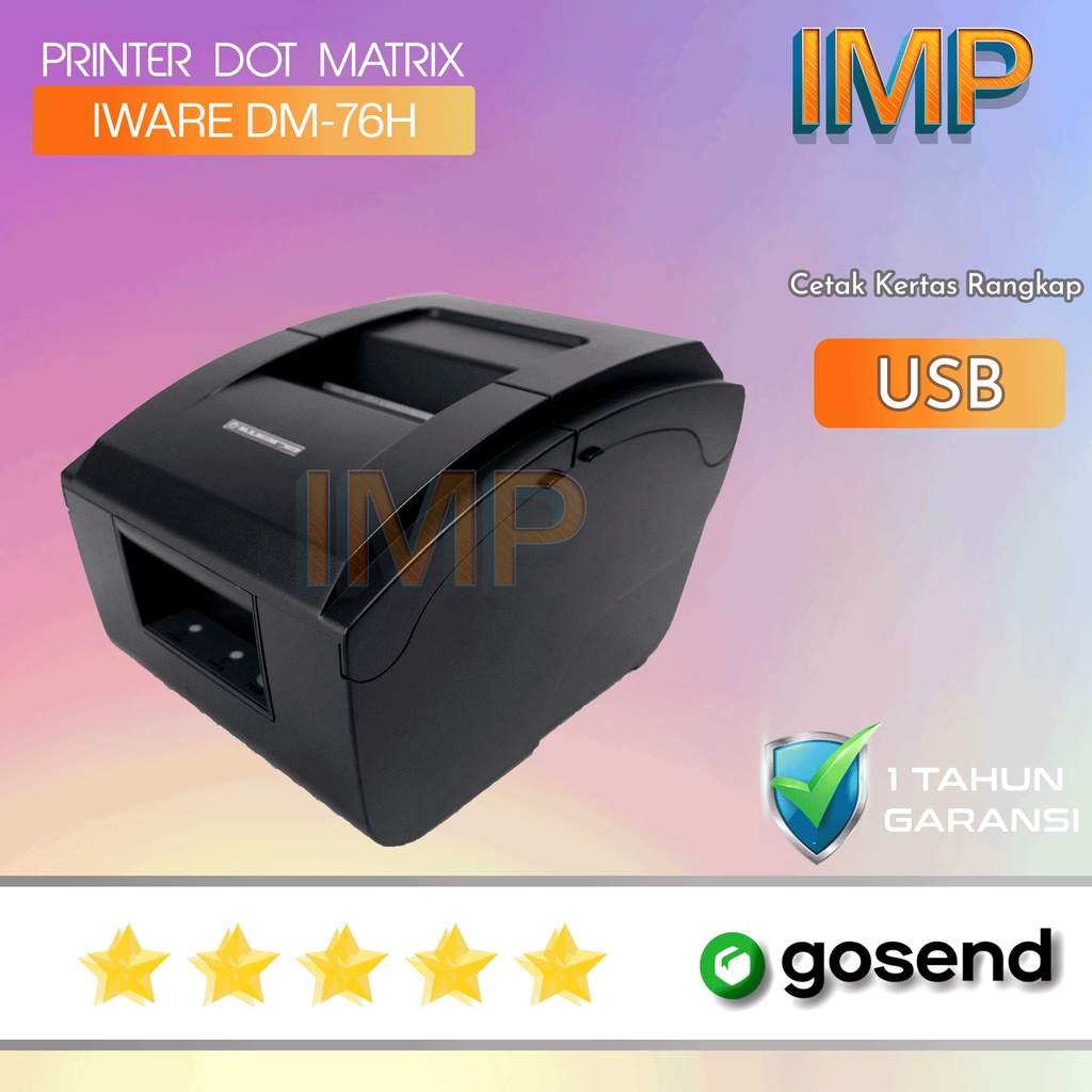 Printer Kasit Dot Matrix 76mm Usb Iware DM76H