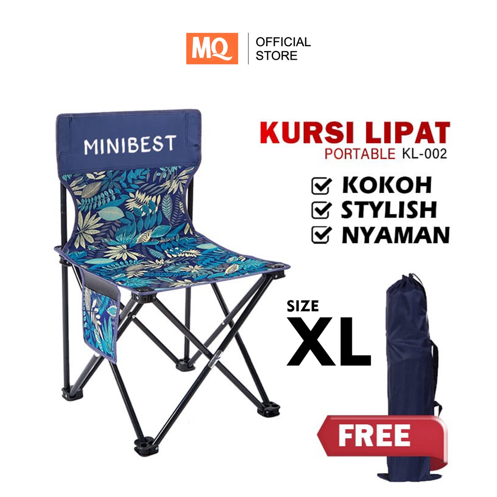 MQ Kursi Lipat Camping Kursi Lipat Outdoor Portable Kursi Gunung Bangku Extra Besar Super Kokoh   Ukuran XL