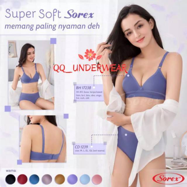 Bra Sorex 17238 Bh Tanpa Kawat Busa Tipis Size 34-40 Kait 2 / BH Sorex 17238 Super Soft Terlaris / Bh Sorex 17238 / Bra Sorex 17238