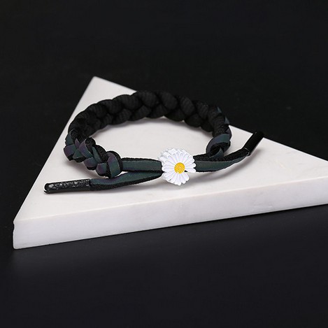 jam tangan Wanita Quartz Analog GD same paragraph Small Daisy Motif Kanvas Untuk Women Watch Set-6