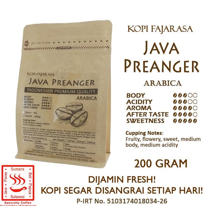 

[COD] Kopi Fajarasa Java Preanger Malabar Biji Kopi Arabica 200 gram [COD]