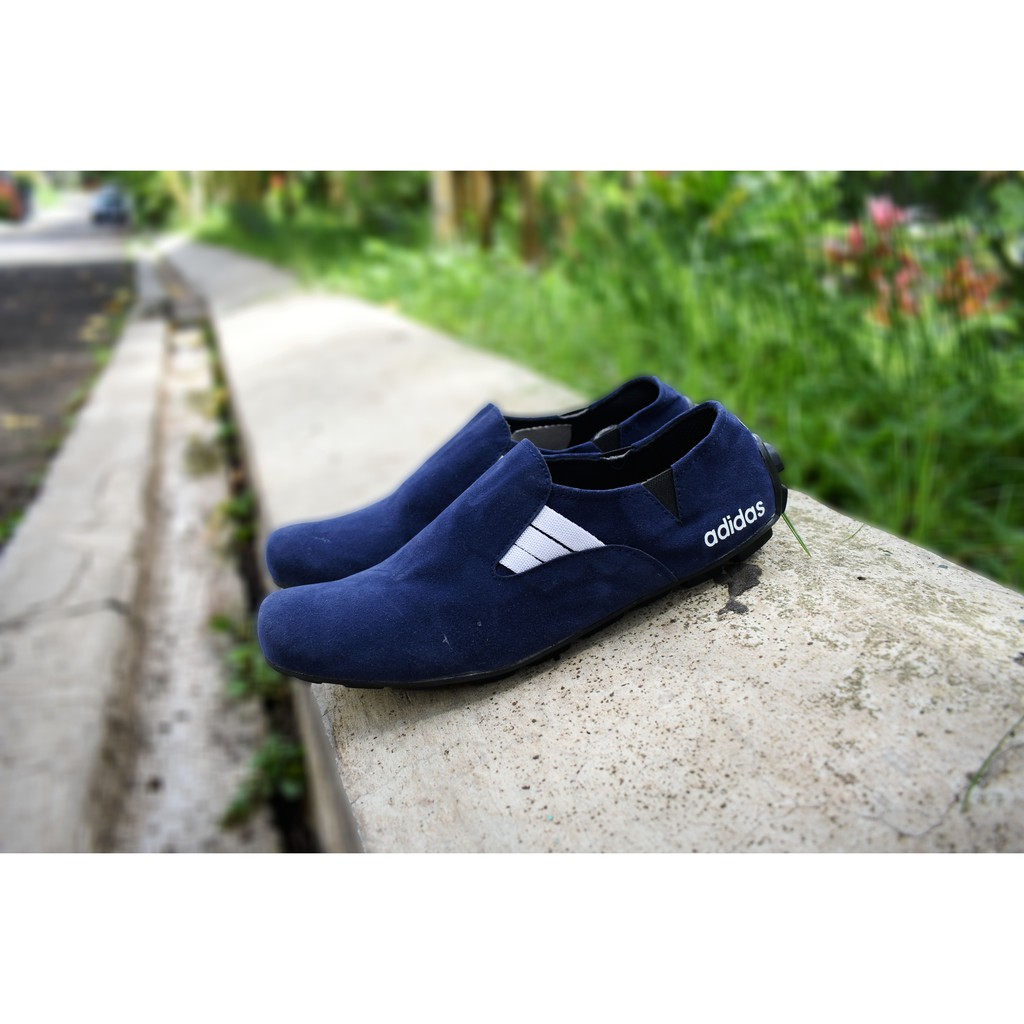 Promoo !!!! Sepatu slip on pria adidas casual slop formal kerja kantor kulit asli santai kuliah 4.5