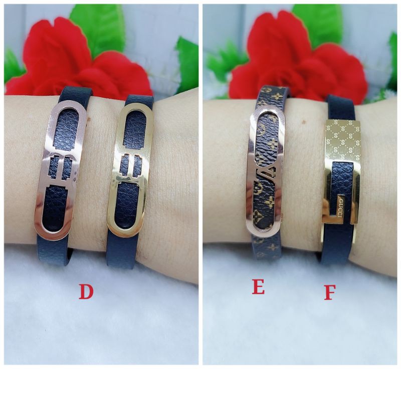 Gelang Kulit Titanium A-F