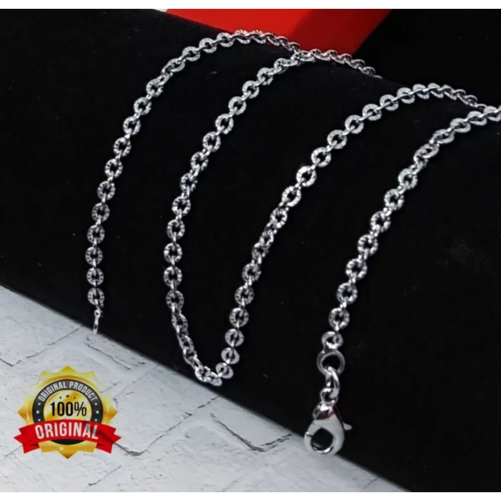 Kalung Rantai Baja-Kalung Bisa di Pakai Anak-Anak-Kalung Remaja Dewasa-Kalung Rantai Nori Kembang-Kalung Rantai Putih-Kalung Pecah Kopi-Kalung Rantai Panjang 45 50 60cm-Kalung Stainlis Rantai Baja Pria Wanita Kekinian-Kalung Anti Karat Tahan Lama