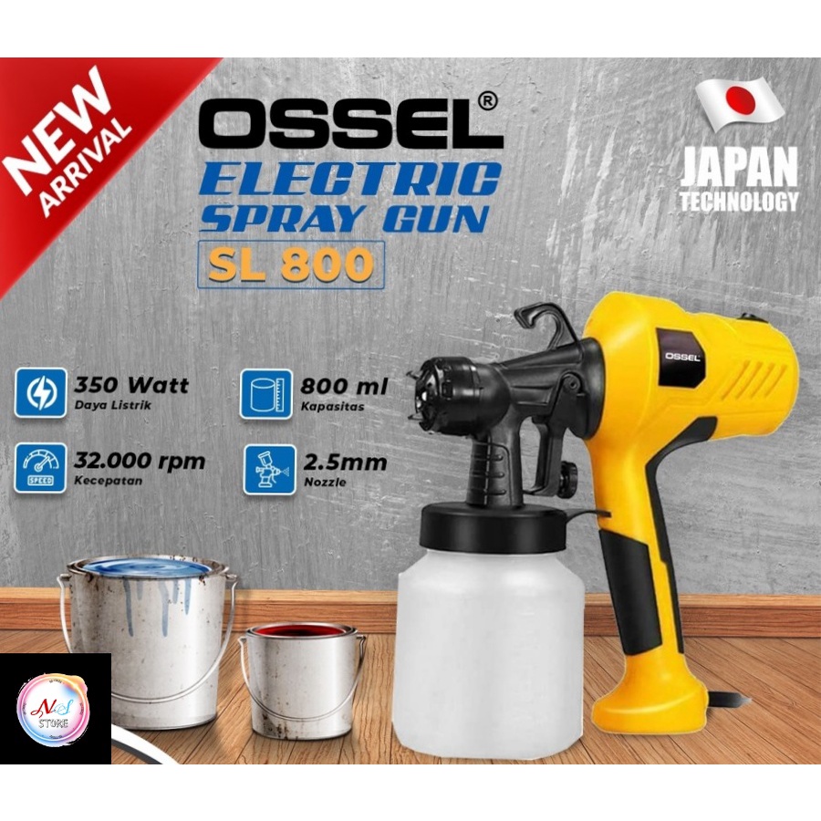 OSSEL Electric Spray Gun Listrik Sped Duco Listrik Semprot Cat SL800