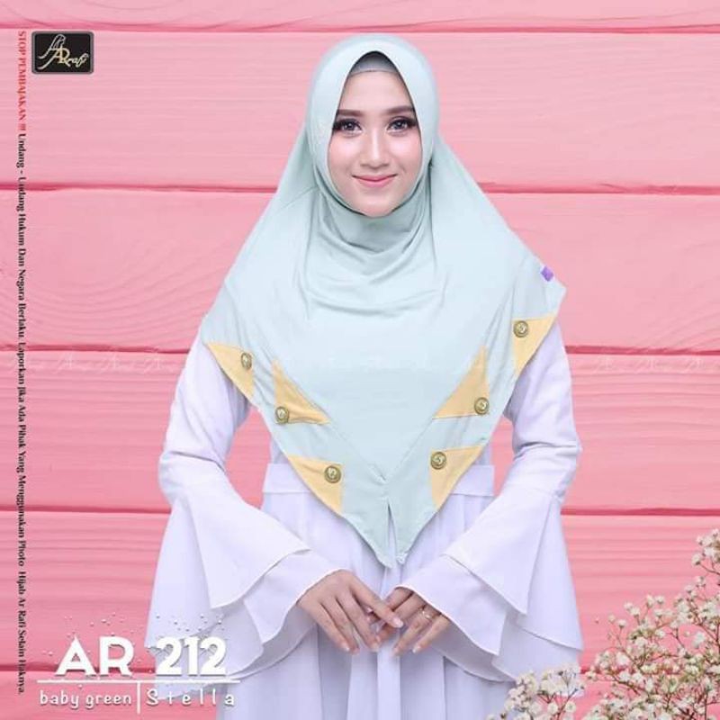 Hijab arrafi AR 212  hijab instan | INAYAHHIJAB-Babygreen