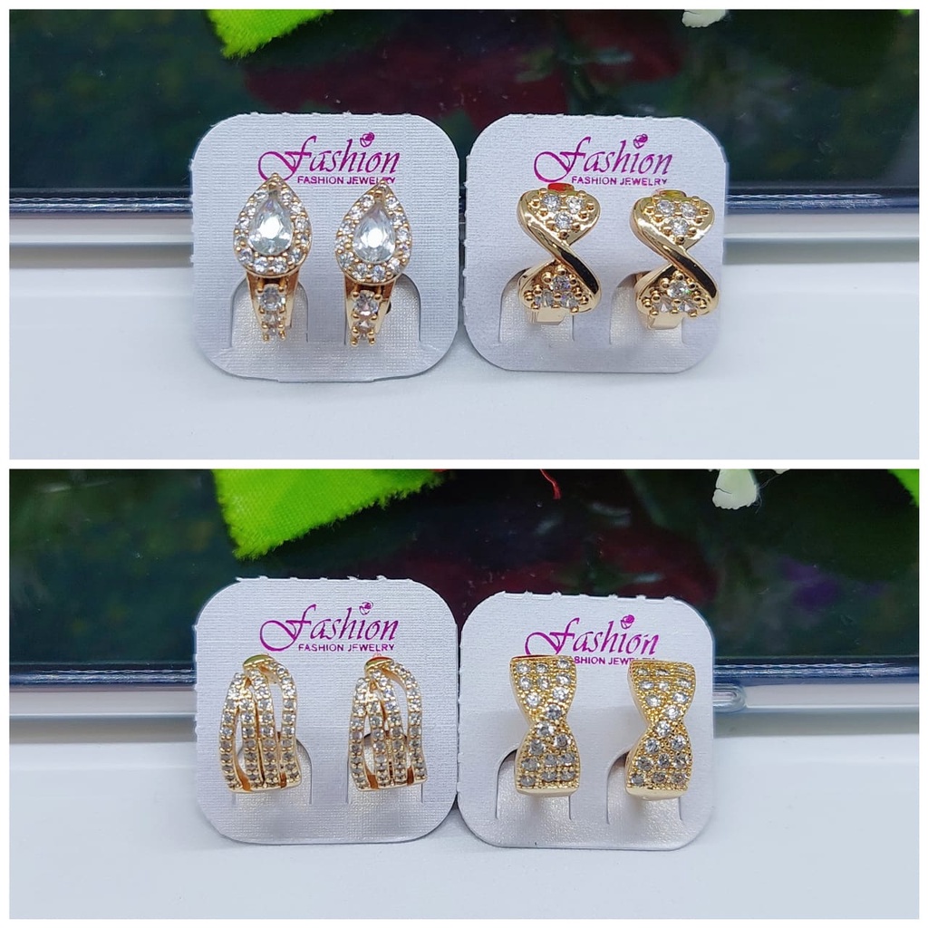 Anting permata lapis emas perhiasan xuping jewelry A28-A35