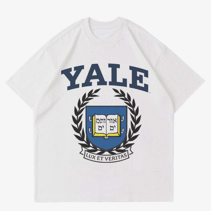 KAOS YALE UNIVERSITY | T-SHIRT AMERICAN UNIVERSITY YALE | BAJU KAMPUS AMERIKA OVERSIZE H&M