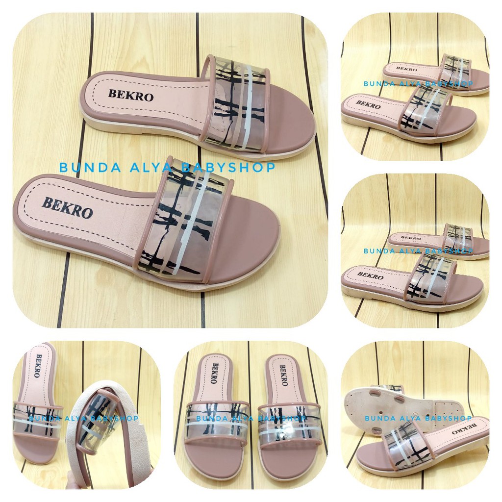 Sandal Slop Wanita SALEM Kotak Size 36 - 40  - Sendal Slop Wanita Alas Karet BEKRO - Sendal Wanita SALE