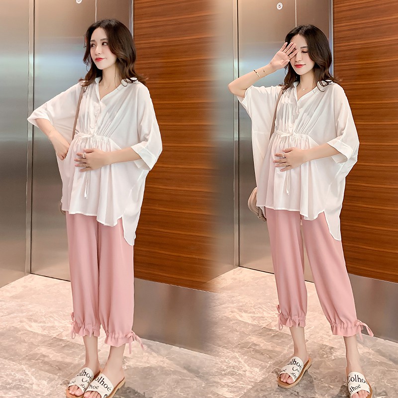 Setelan Kaos  T Shirt Model  Longgar Celana  Panjang  Bahan  