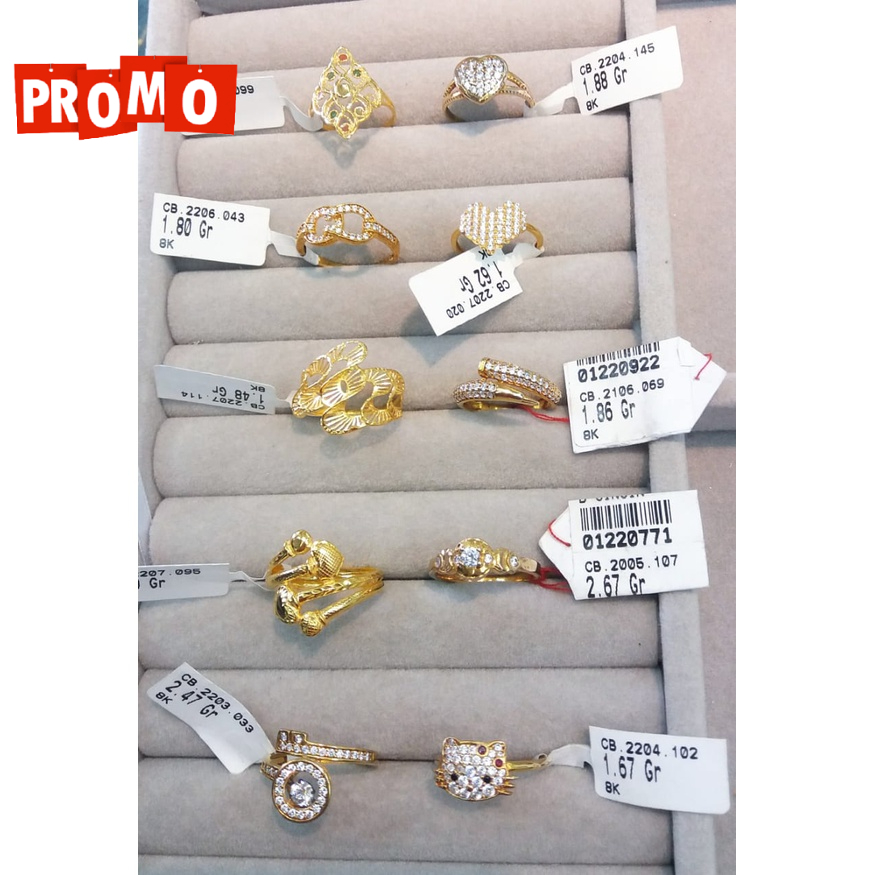 Cincin promo murah kadar 375 8karat wanita dewasa