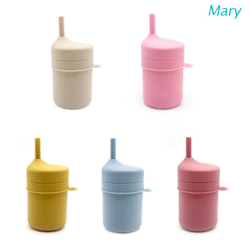 Mary Botol Minum Sippy Cup Dengan Sedotan Bahan Silikon Untuk Bayi / Balita