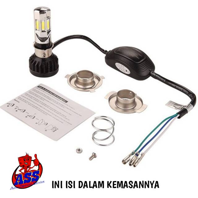 LAMPU LED MOTOR RTD M02E 35W 6 SISI PUTIH TERANG HEMAT DAYA 3500 LUMENS LED RTD LAMPU LED PALING TERANG UNIVERSAL SOKET H6 H4-1