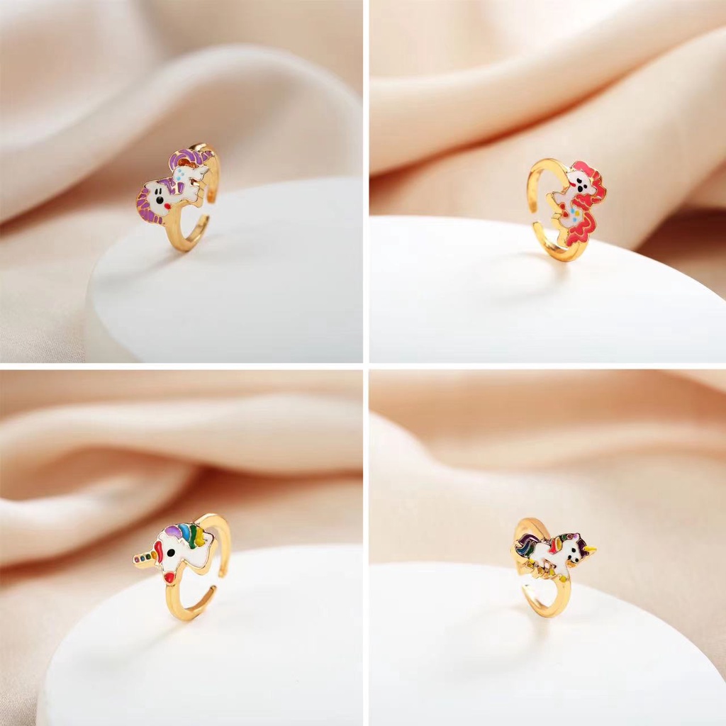 Y446 Cincin anak bayi unicorn titanium cute little pony adjustable baby rings COD