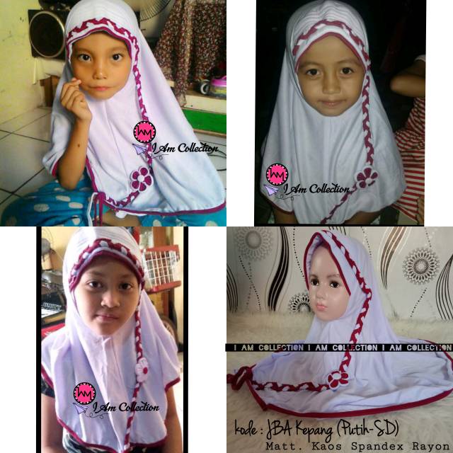 AM | Jilbab Anak SD | Jilbab Anak Kepang Putih SD