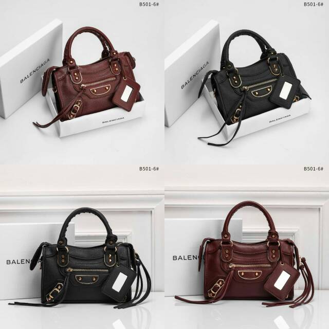 SELEMPANG WANITA BALENCIAGA CITY METALLIC EDGE BAG WITH BOX B501-6*