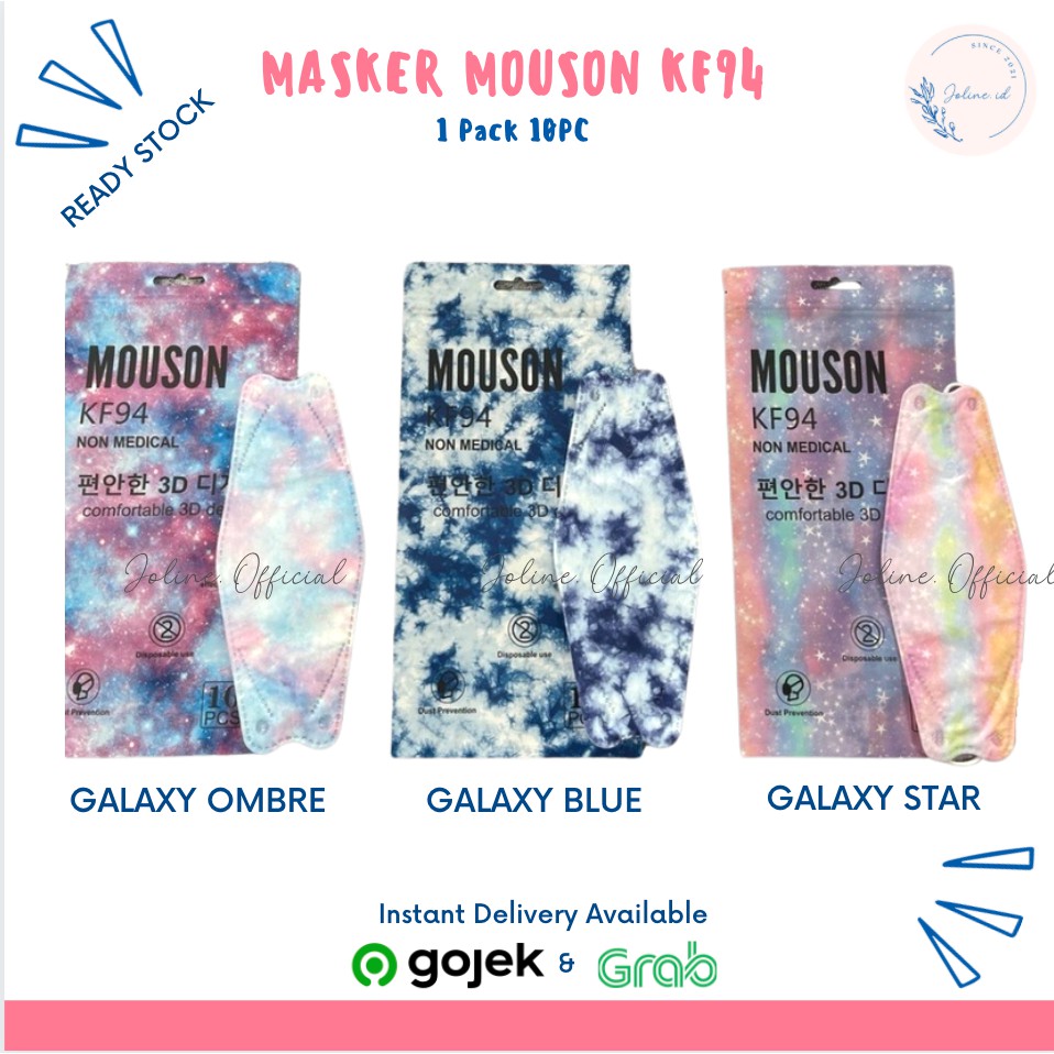 Promo Masker KF94 Mouson Motif Galaxy 4D Korean Protection Mask Isi 10Pcs Gradasi Galaxy Star