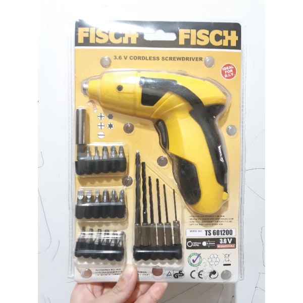 Fisch Mesin Bor Obeng Baterai Cordless Screwdriver