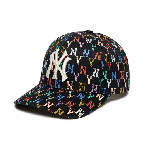 MLB NY Yankees Monogram Rainbow Ball Cap Black 100% Original