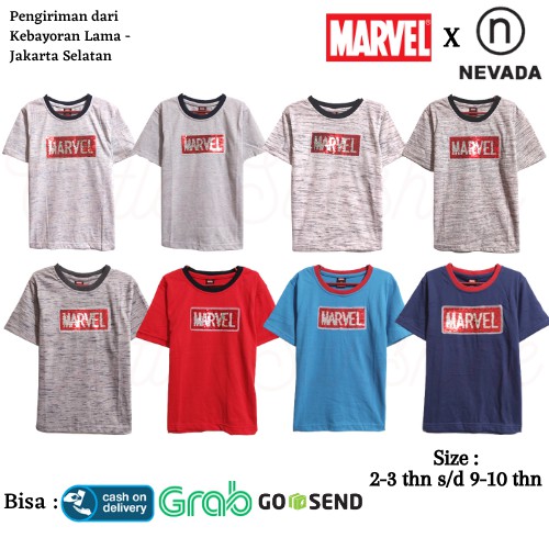 Baju Kaos Atasan Anak Laki Laki Marvel Nevada 3 Branded Original - Kaos Harian Anak Cowok Matahari