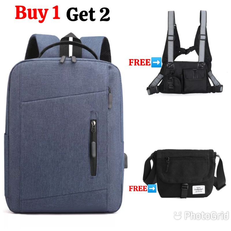 BUY 1 GET 2 - Tas Ransel Pria RDN 015 Distro Bandung Ransel Punggung Backpack Cowok Keren Sek BRAN N