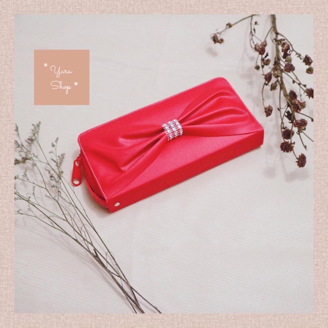 Dompet Simple Motif Pita Besar | Elegant Wallet | Permata Diamond | Yurashop