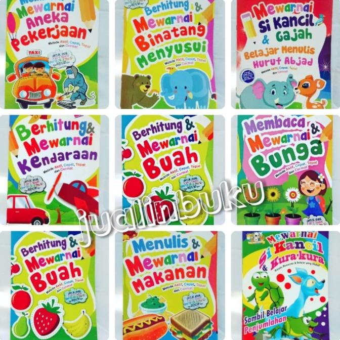 

Buku Anak - Buku Mewarnai Membaca dan Menulis - ukuran A4