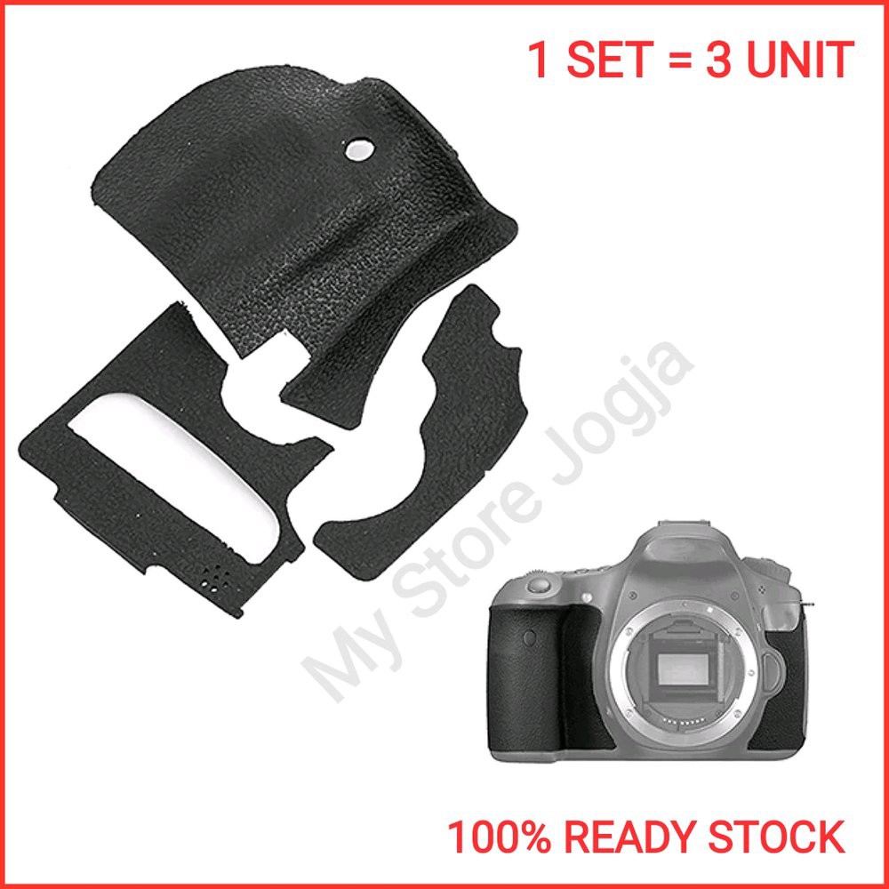 Body Rubber Shell Cover 3M Replacement Part 3 Set For Canon EOS 60D camera rubber hand Grip - thumb