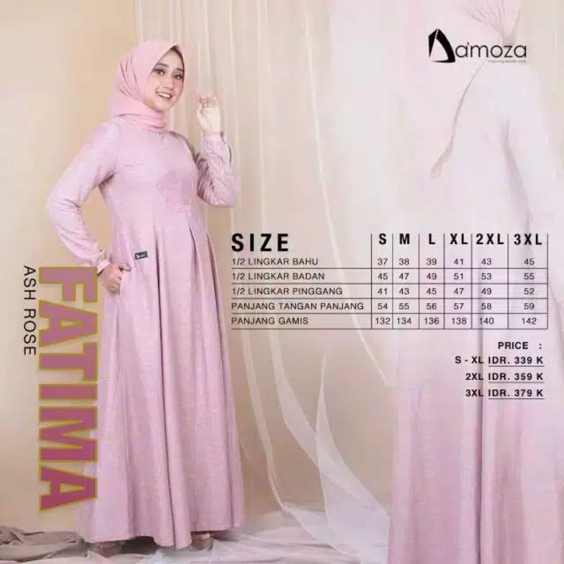 gamis dewasa Fatima ash rose dari damoza
