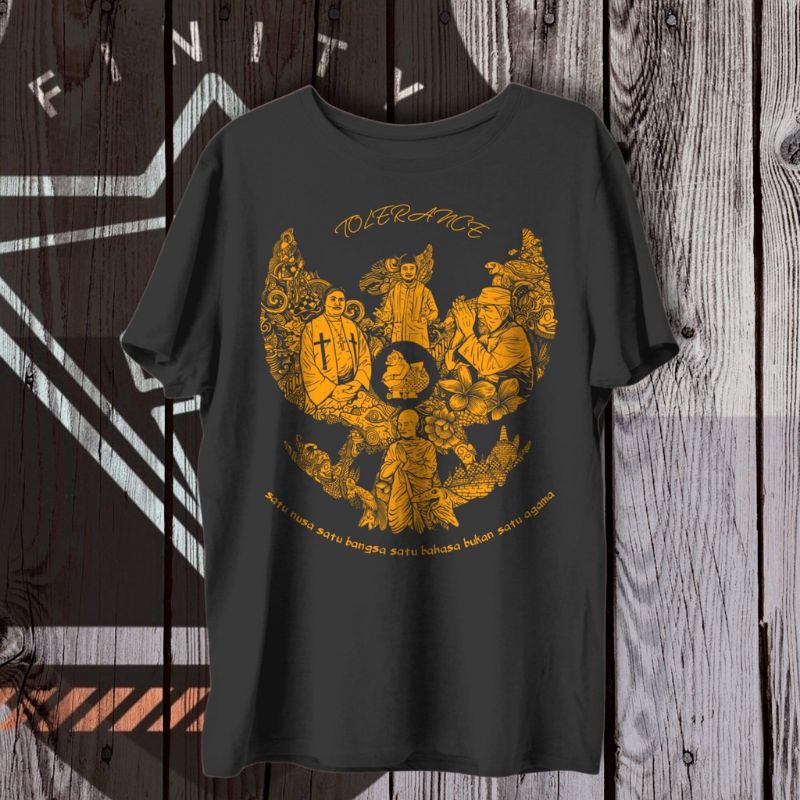 KAOS DISTRO BPHMT A2 TOLERANCE AGAMA HINDU BUDHA KRISTEN ISLAM TERLARIS KEKINIAN KEREN UNISEX PRIA W