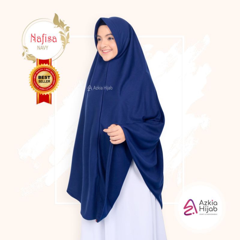 HIJAB NAFISA ANTEM POLOS BUSANA MUSLIM WANITA FASHION KHIMAR JUMBO HIJAB INSTAN ORI AZKIA