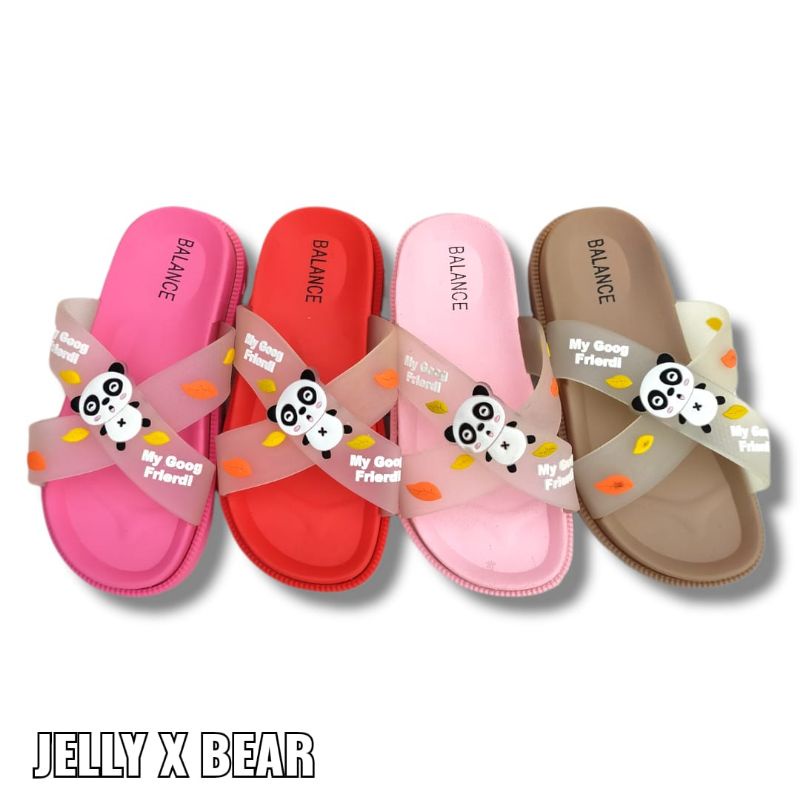 Sandal Selop Jelly Anak Motif bear terbaru lucu import