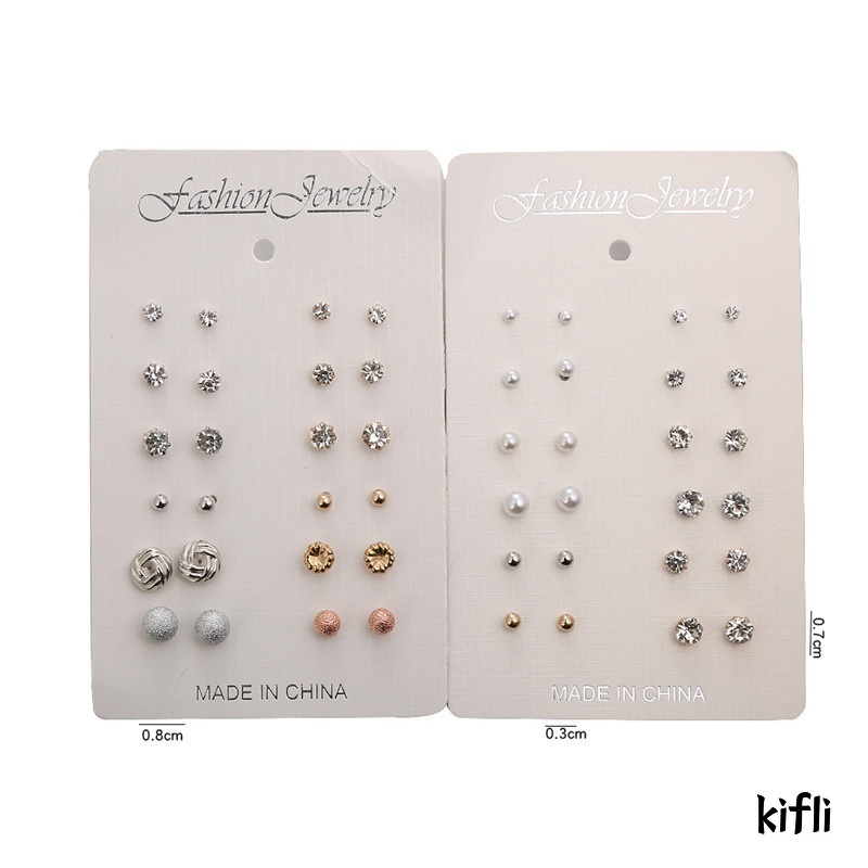 1 Set/mode Anting Set,Wanita Sederhana Paduan Berlian Imitasi Bola Anting-Anting,Wanita Aksesoris,Perhiasan Hadiah