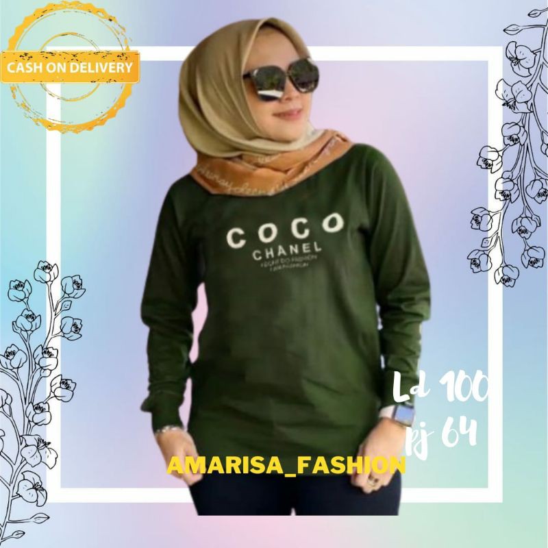 kaos wanita lengan panjang polos muslim pakaian wanita kaos