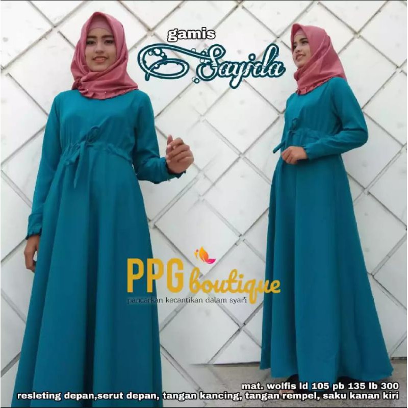 Gamis sayida polos bahan wolfis
