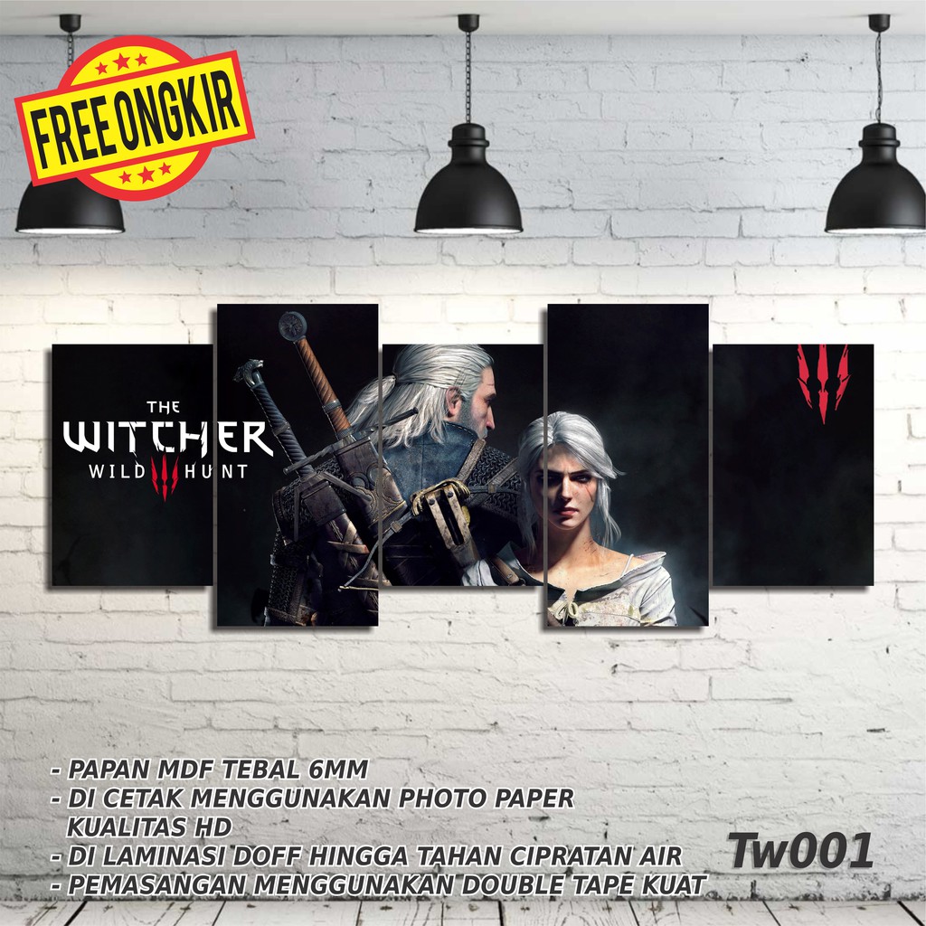 Hiasan Pajangan Dinding Poster Kayu Walldecor Gamers - The Witcher