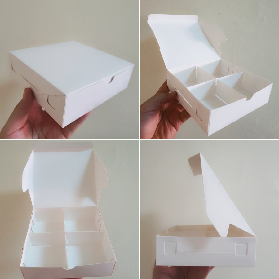 

10 pcs Box Kotak Eggtart Kardus Kemasan Kue Soes Dus Pie Cake Sekat 4 Packaging Hampers Ukuran 15x15x4.5 cm
