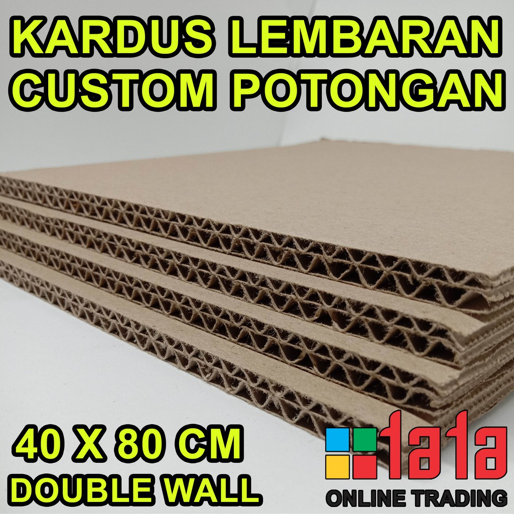 

Kardus atau Karton Lembaran Potongan Corrugated Sheet Double Wall Ukuran 40x80cm