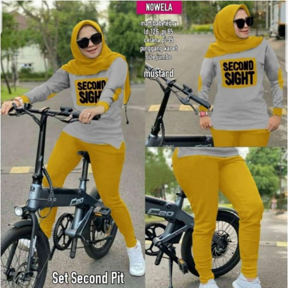 Setelan senam olahraga muslim rok baju senam olahraga tosca abu rok / baju senam muslim hijab celana