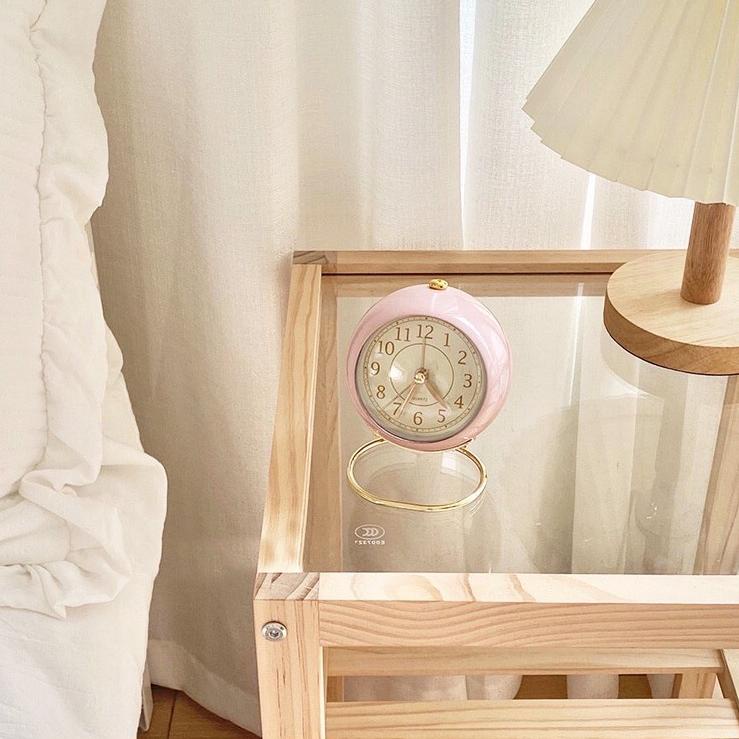 Barang Pilihan.. ISKU Quartz Vintage Alarm Jam Alarm clock retro Clock Aesthetic Korean Style Jam We