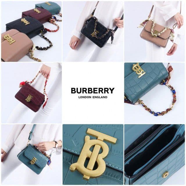 COD ❤️ Tas Wanita Selempang Burberry TB Croco Quilted Crossbodybag Premium Import