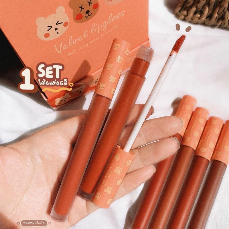 PROMO!! LIPGLOSS VELVET KISS BEAUTY CUTE BEARS 6 WARNA CANTIK 70143