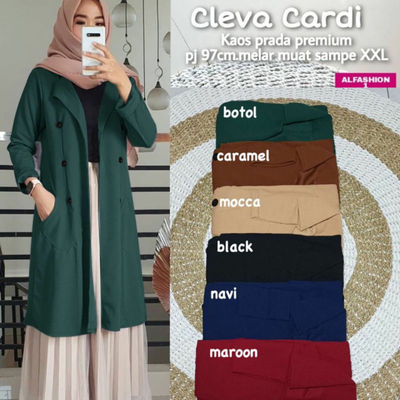 Cardigan Wanita Muslimah Kekinian Bianca Cleva Sale by Hijab Fashion Solo-2