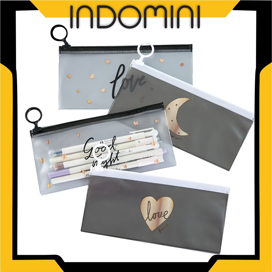 

INDOMINI - Tempat Pensil Pulpen Transparan Ziplock Karakter Serbaguna Pouch Zip Lock Penyimpanan Kosmetik Pouch Zipper Pencil Case Tempat Penyimpanan Alat Tulis Murah R444 R799