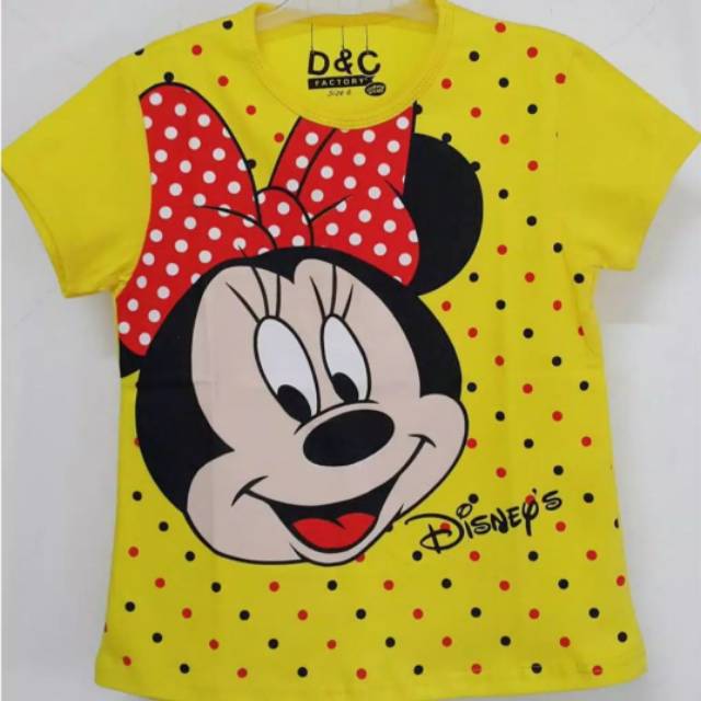 Kaos anak perempuan minnie kuning