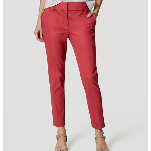 LOFT WOMEN Skinny Ankle Pants in Curvy Fit Elegant Rust