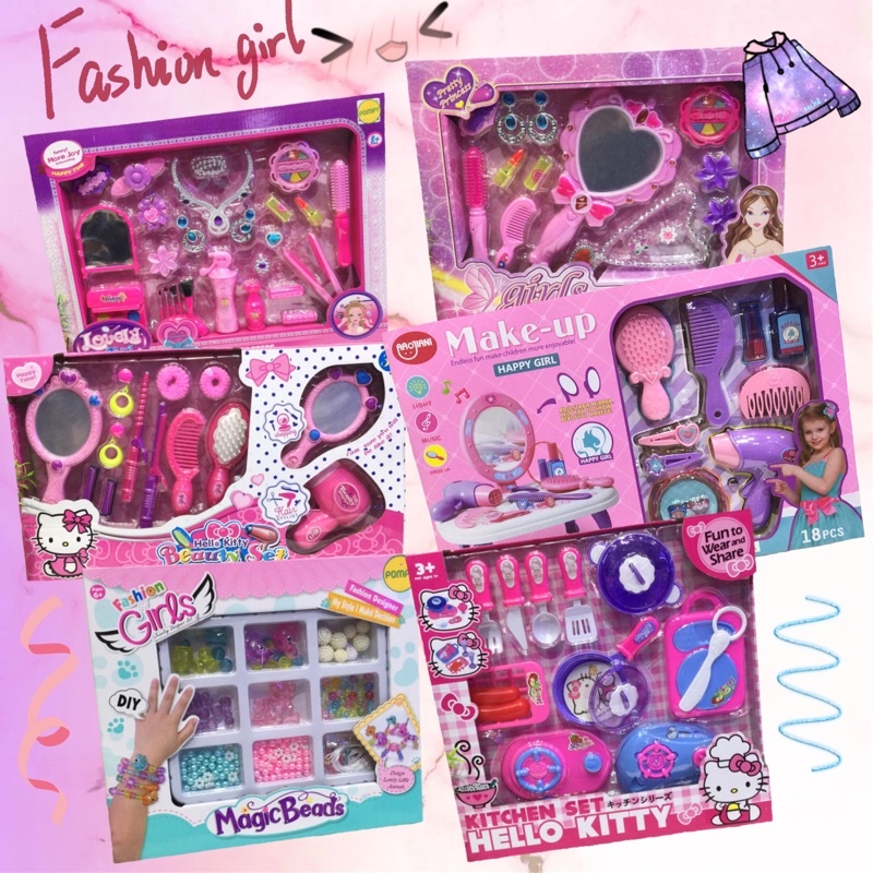 MAINAN FASHION/MAKE UP/KITCHEN SET/ make up/girls/beauty/mainan masak/hello kitty