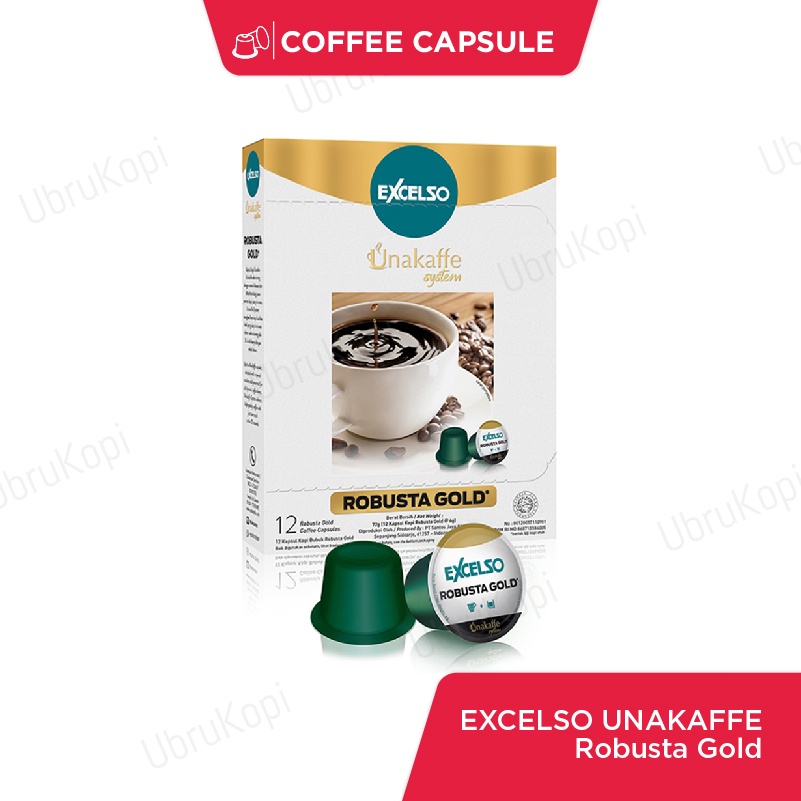 

Excelso Unakaffe Kopi Kapsul Robusta Gold (12pod / 6gr)