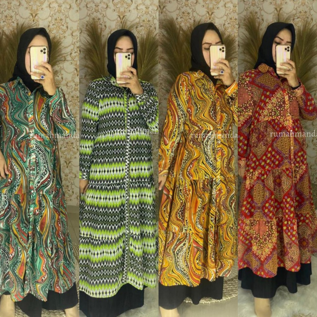 Long Tunik Outer [Outer Ceruty/Gamis Ceruty/Fashion Hijab]