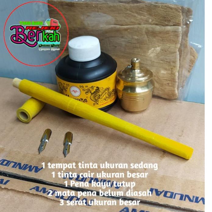 

Wow Murah Meriah.. satu set paket hemat peralatan menulis lengkap Pena tutul pena celup lugot lafadz qalam kalam pentul mata pena Bak wadah tinta mangsi yamura aras serat ares mata pena